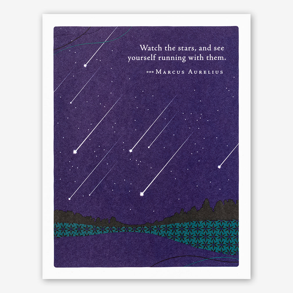 Positively Green Graduation Card: “Watch the stars, and see yourself running with them.” —Marcus Aurelius