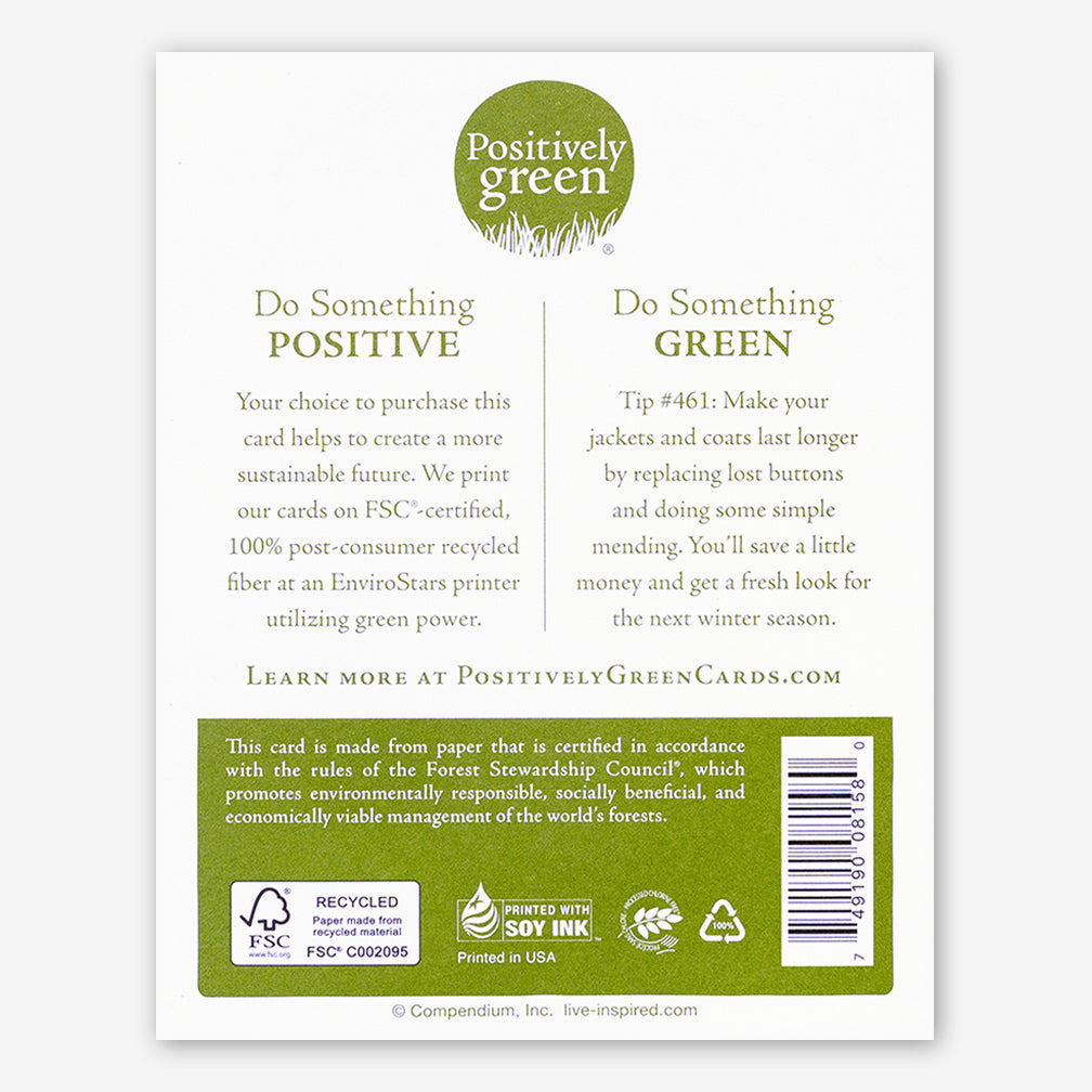 Positively Green Holiday Card: “Let’s dance and sing, and make good cheer…” —Unknown