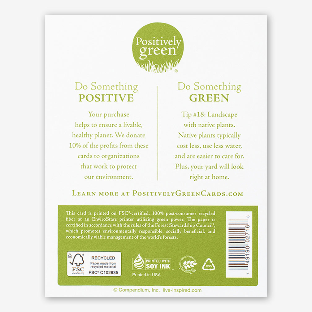 Positively Green Thank You Card: “It's not what we have in our life, but who we have in our life that counts." —J. M. Laurence
