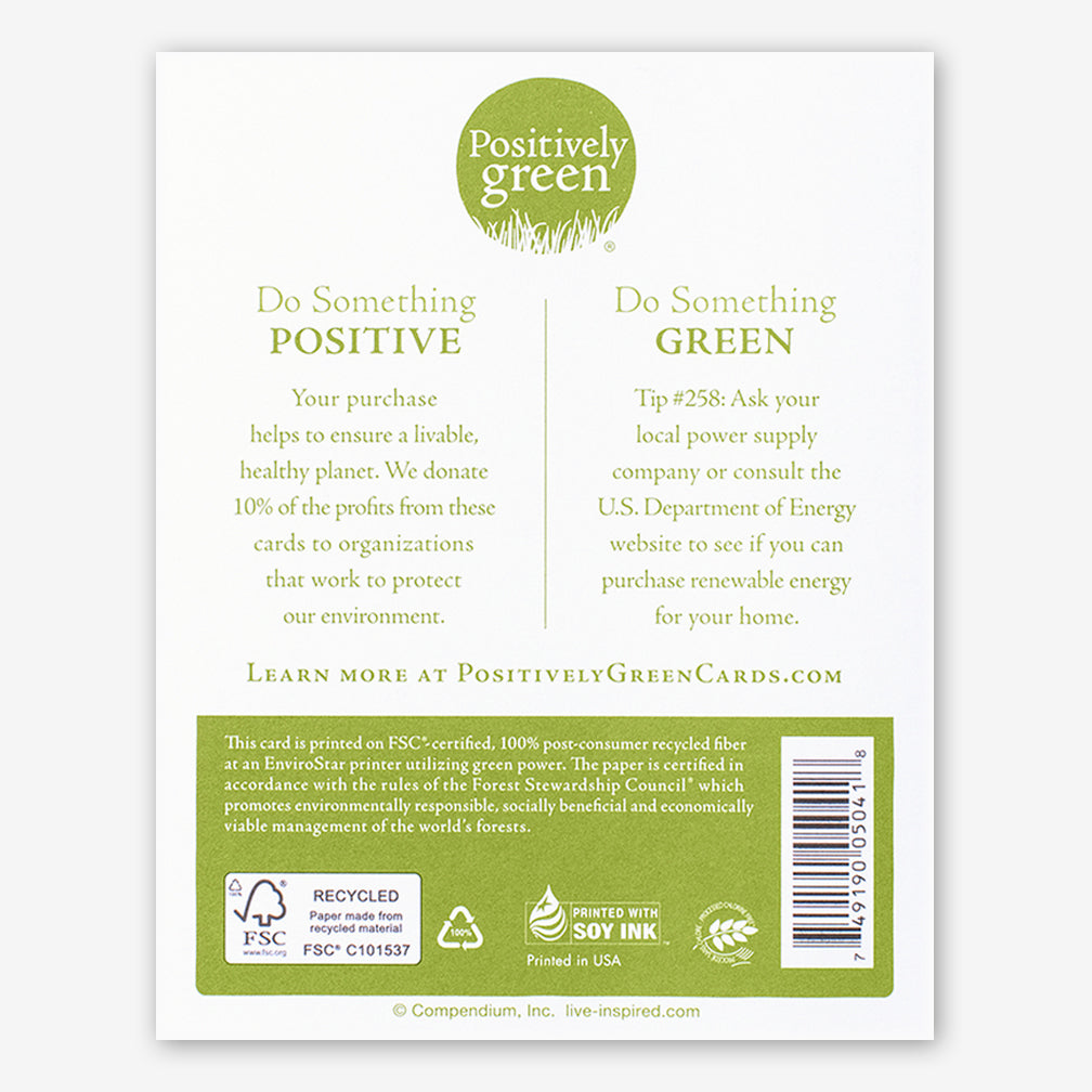 Positively Green Thank You Card: “There is a magic about you that is all your own.” —D.M. Dellinger