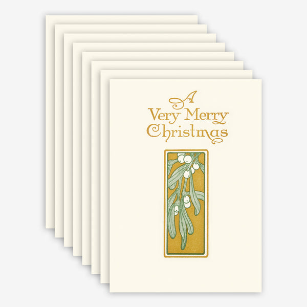 Saturn Press Holiday Box of Cards: Green & Gold