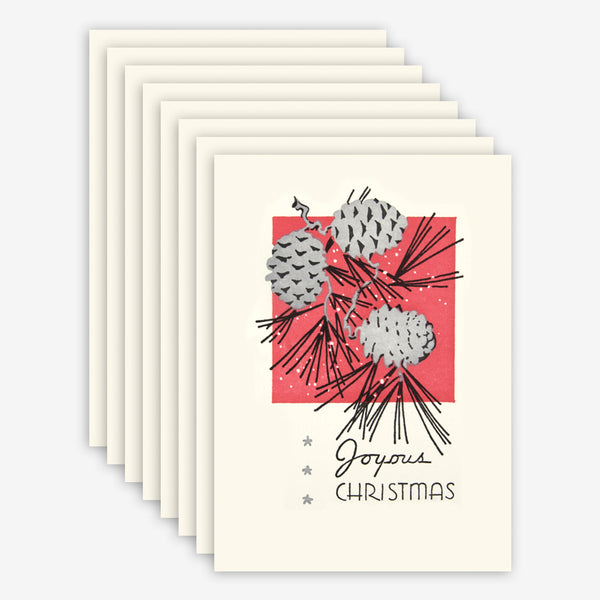 Saturn Press Holiday Box of Cards: Silver Cones