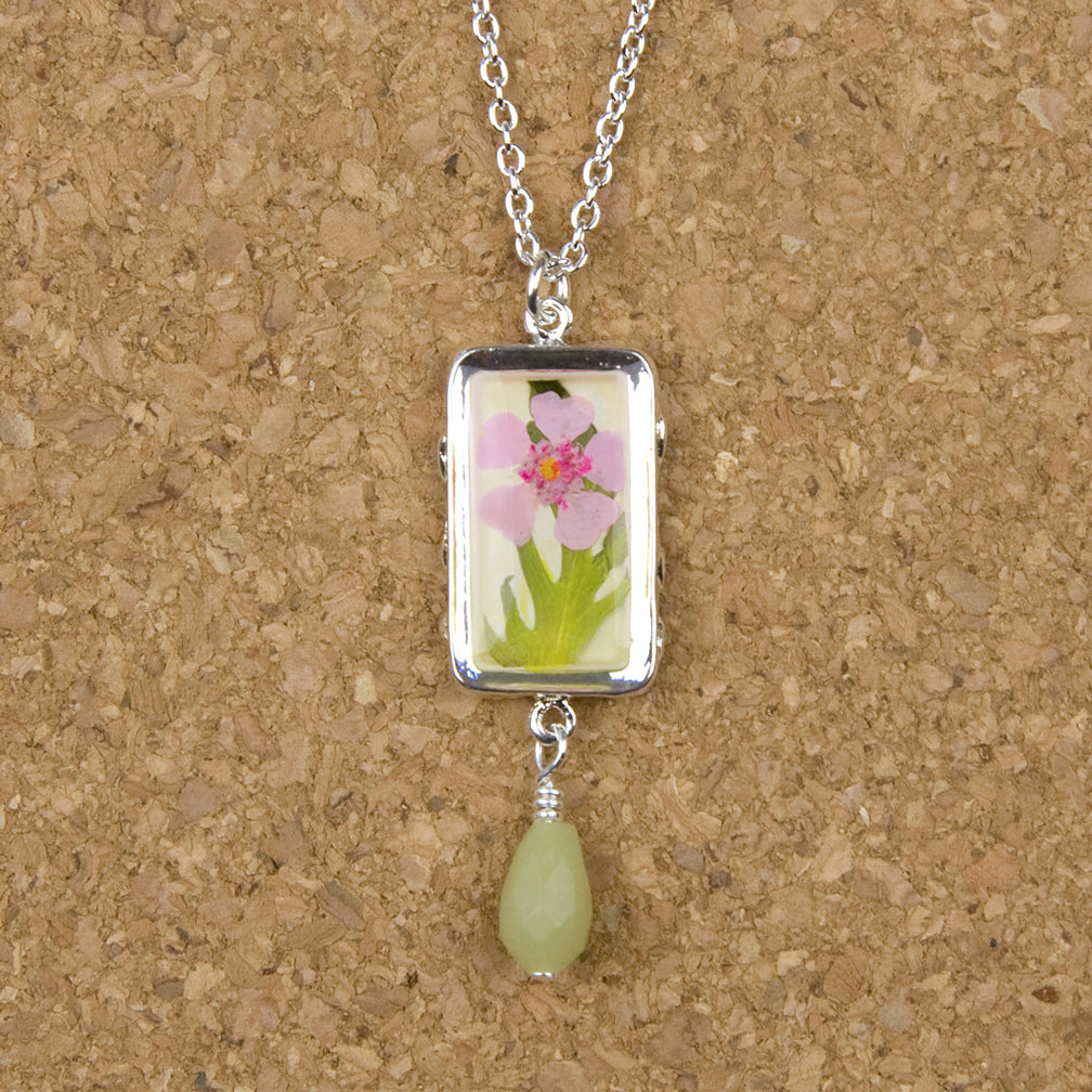 Shari Dixon Necklace: Tranquility Group, Small Rectangle with Drop