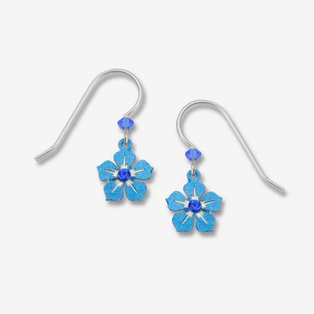 Sienna Sky Earrings: Blue Painted Light with Crystal