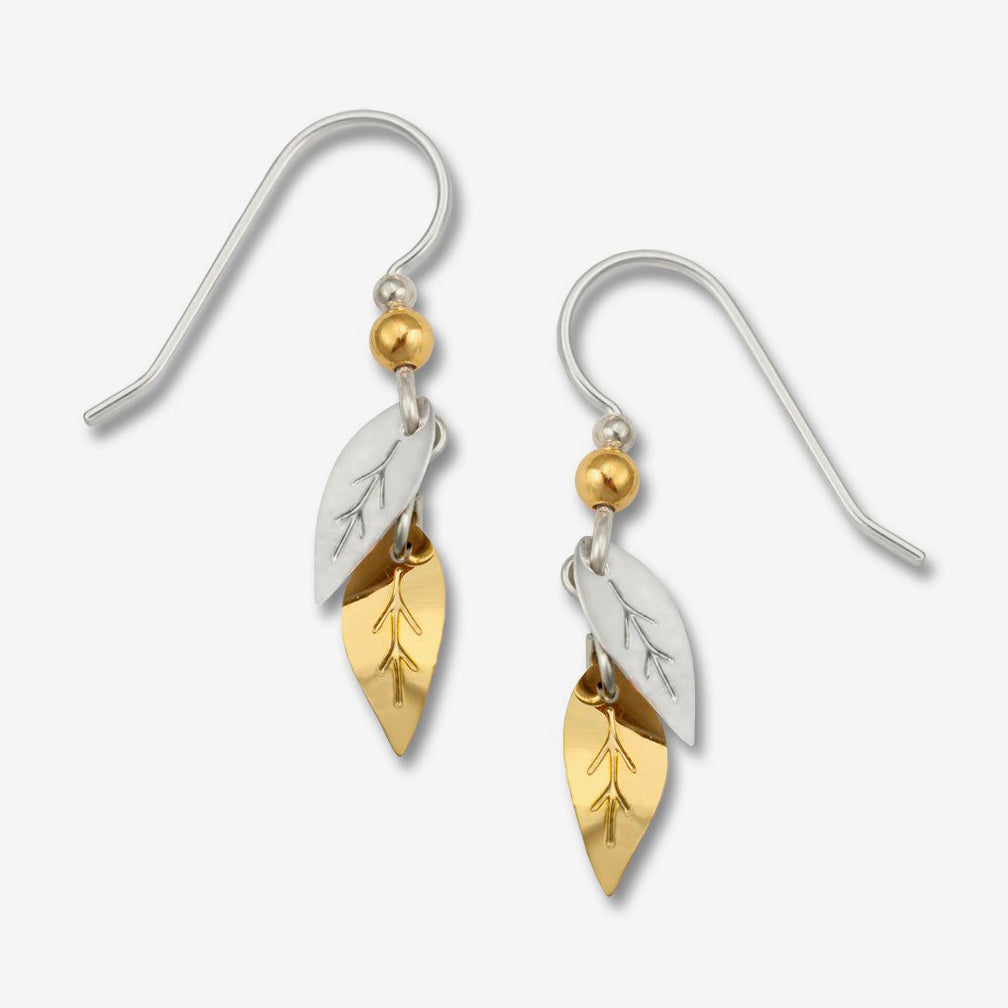 Sienna Sky Earrings: Gold & Silvertone Leaves