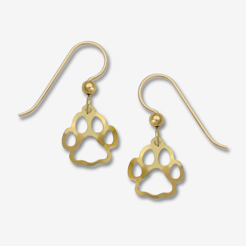Sienna Sky Earrings: Gold Plated Paw Print