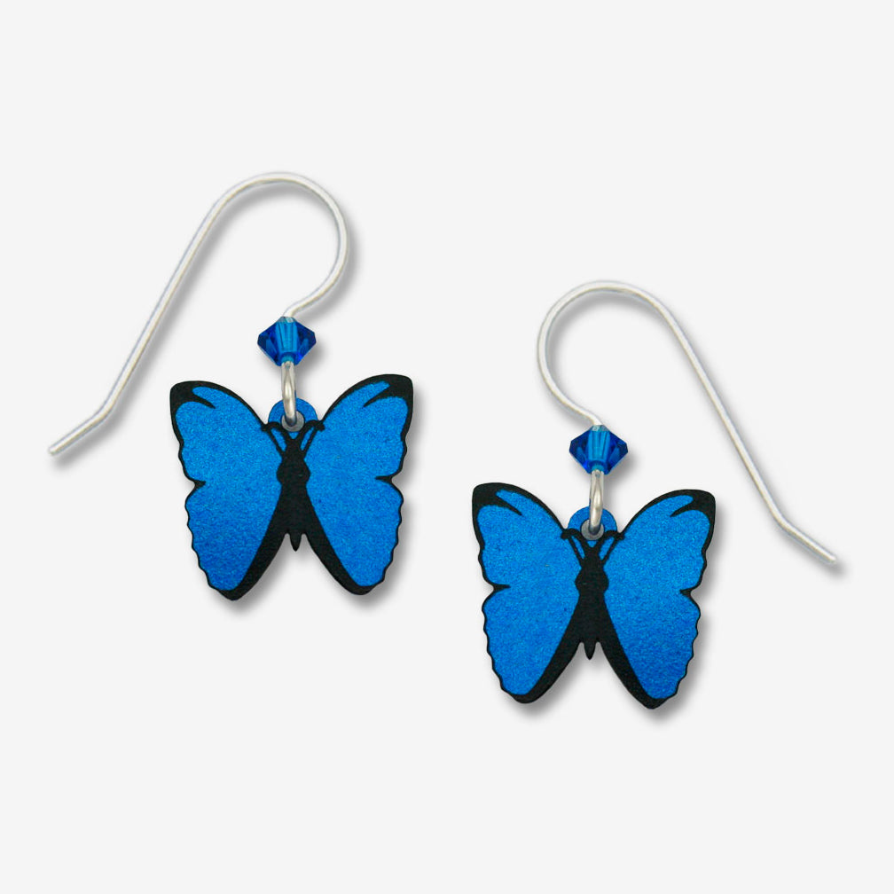 Sienna Sky Earrings: Blue Morpho Butterfly