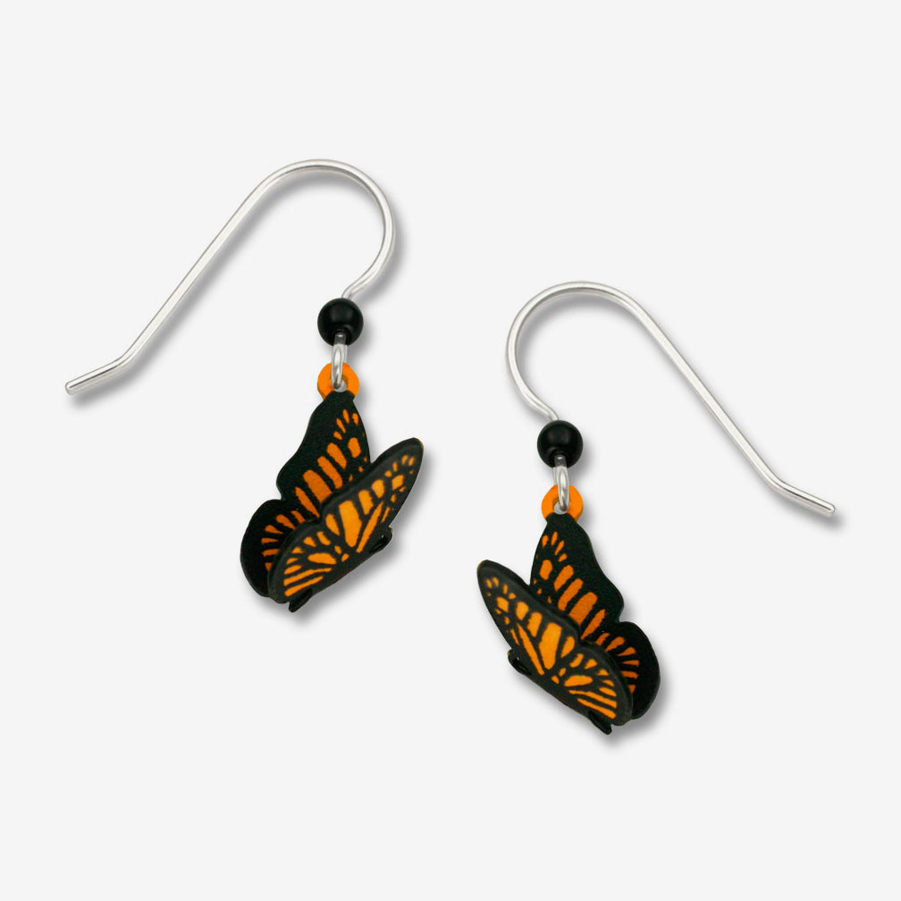 Fair Trade Taxco Silver Butterfly Dangle Earrings - Perfect Monarch | NOVICA
