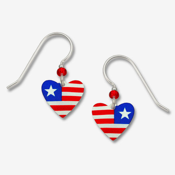 Sienna Sky Earrings: Patriotic Heart