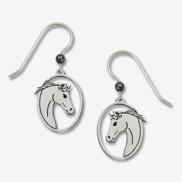 Sienna Sky Earrings: Horses Head In Oval