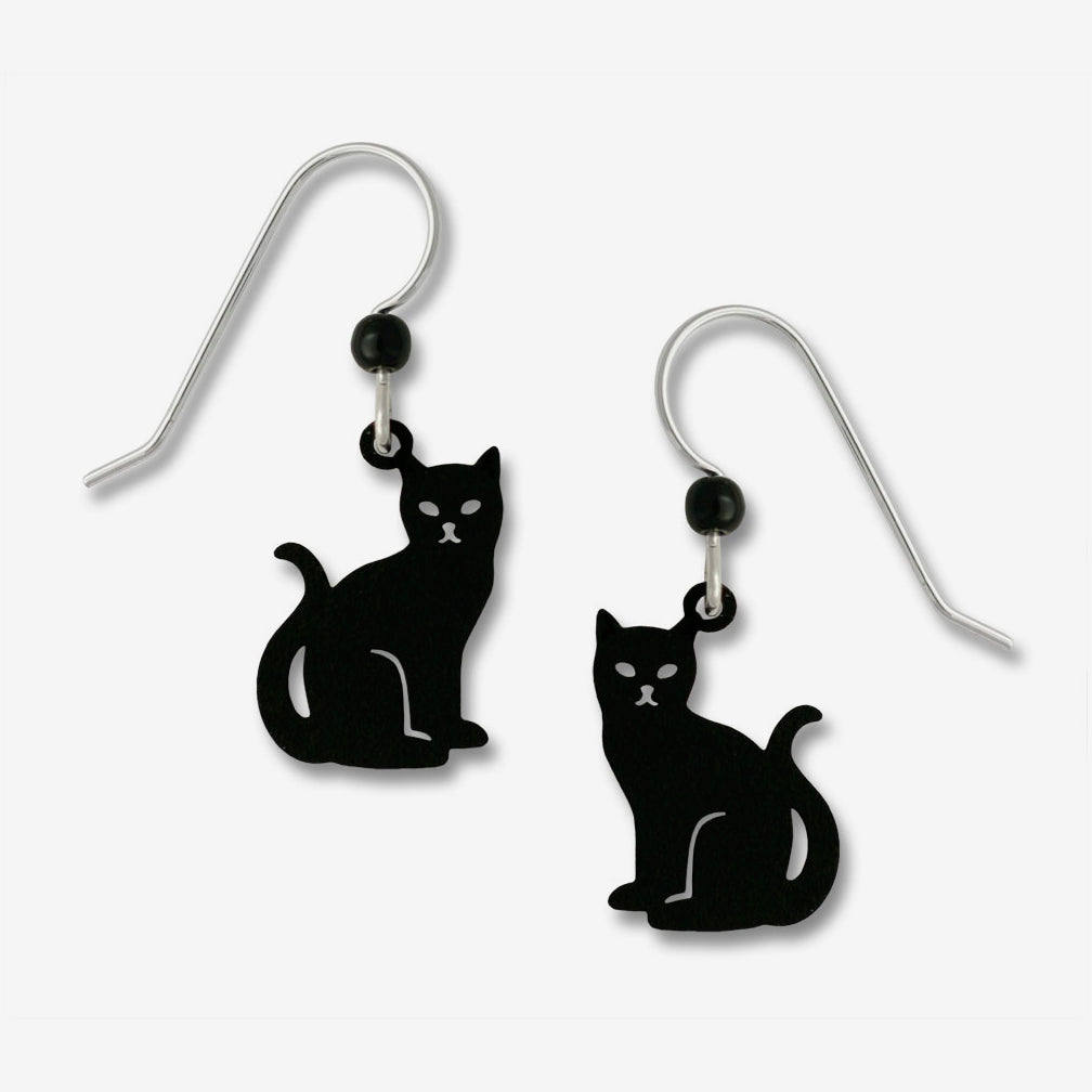 Sienna Sky Earrings: Black Cat