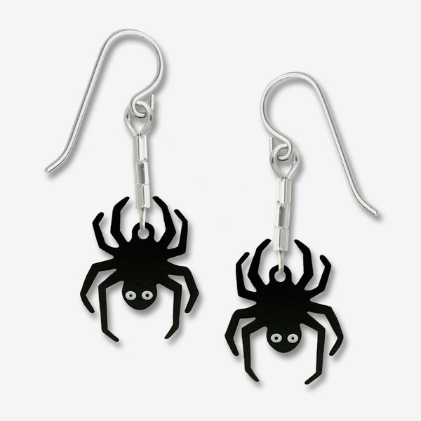 Sienna Sky Earrings: Spider Hanging from Beaded 'Spider Silk'