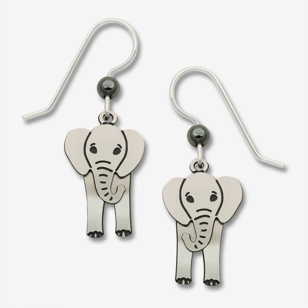 Sienna Sky Earrings: 2-Part Elephant with Swaying Head