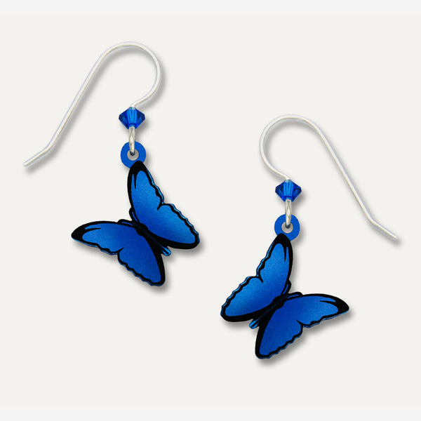 Sienna Sky Earrings: 3-D Blue Morpho Butterfly