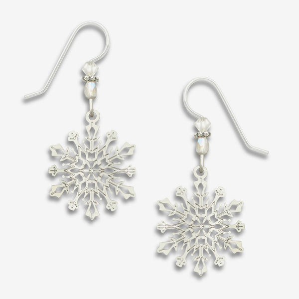 Sienna Sky Earrings: IR Filigree Snowflake with Crystal Beads