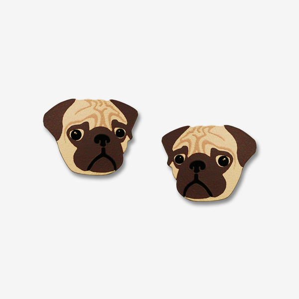 Sienna Sky Post Earrings: Pug Face
