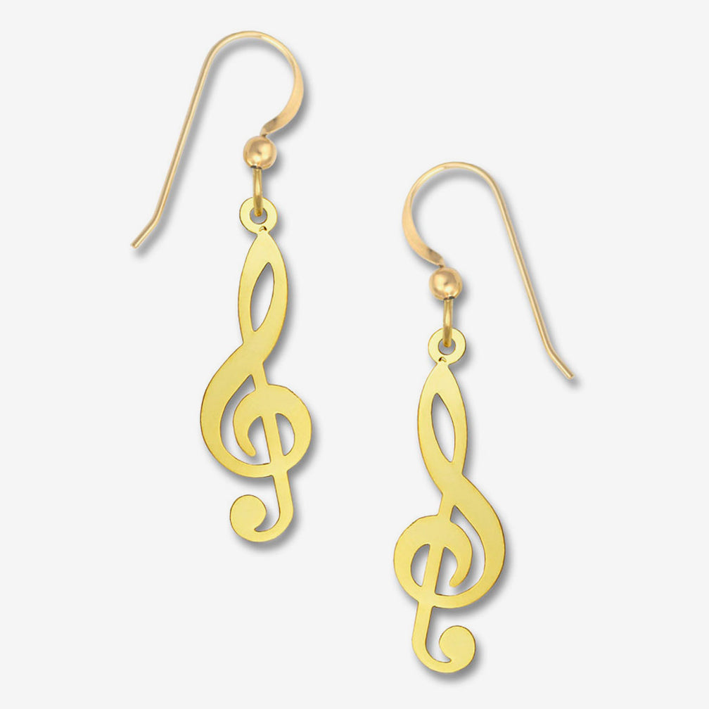 Sienna Sky Earrings: Treble Clef in GP