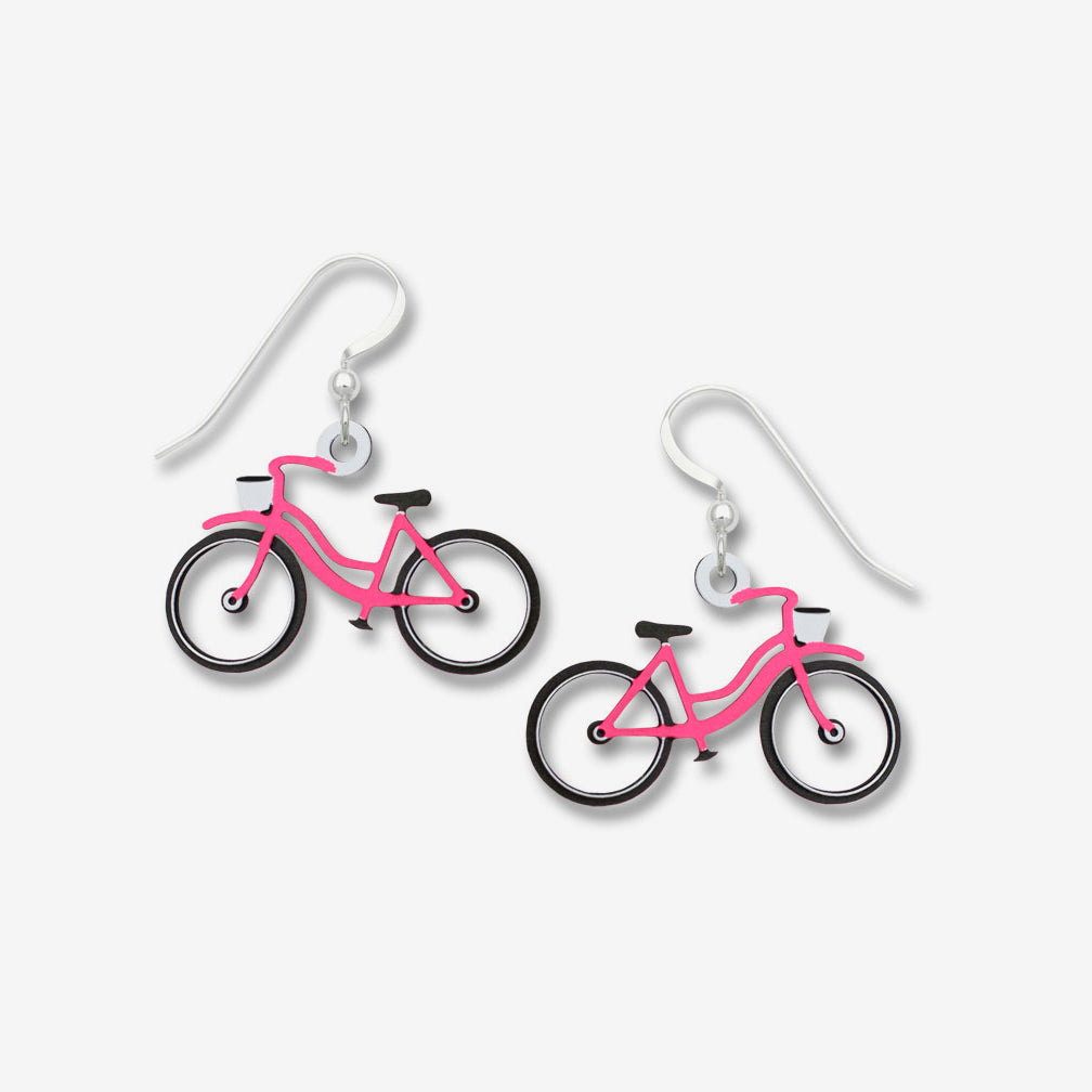 Sienna Sky Earrings: Pink Bicycle with No Spokes