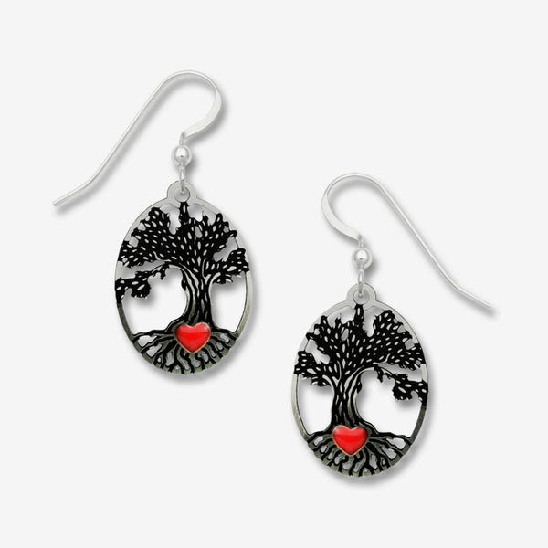 Sienna Sky Earrings: Tree Of Life with Red Heart