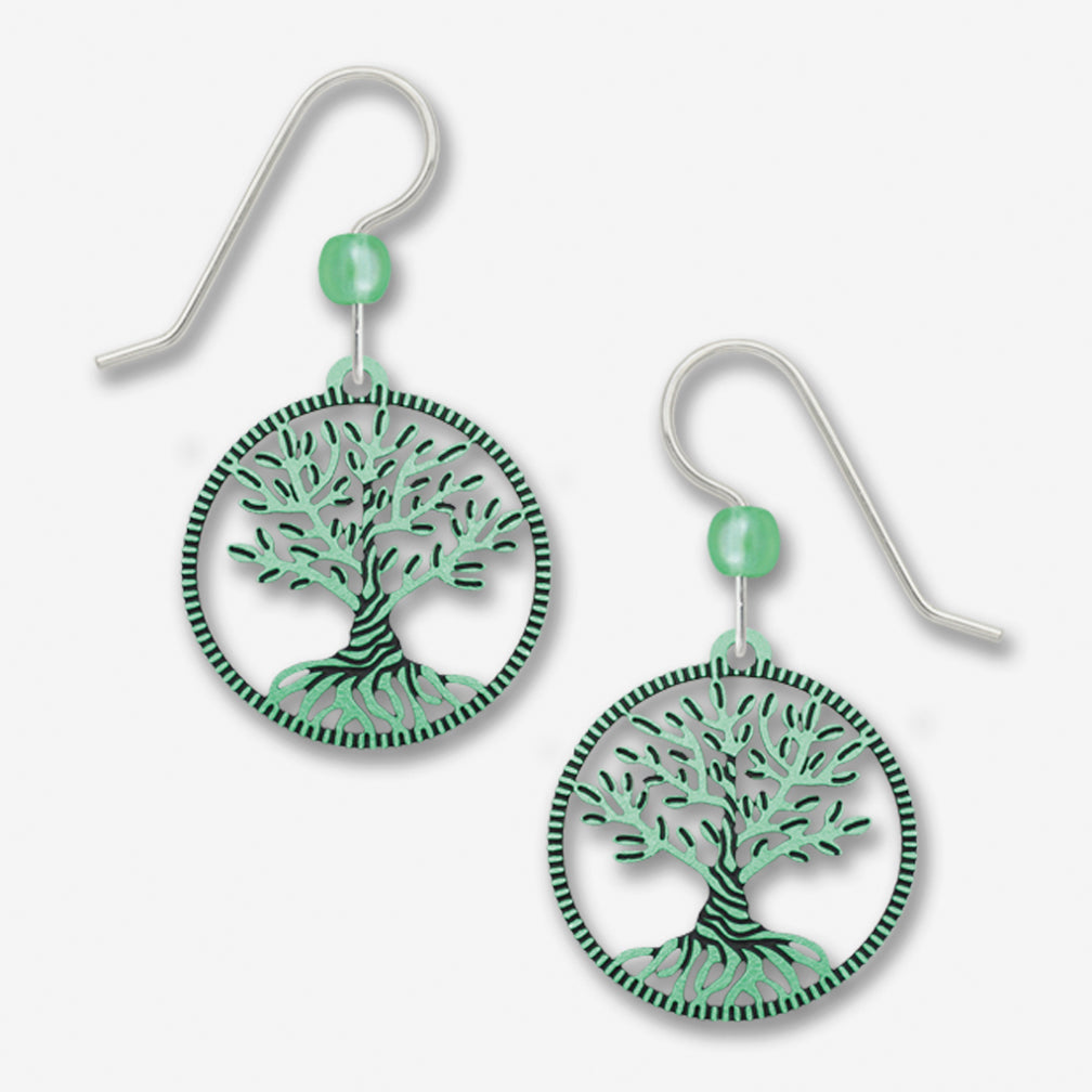 Sienna Sky Earrings: Aqua Green Twisted Tree Of Life