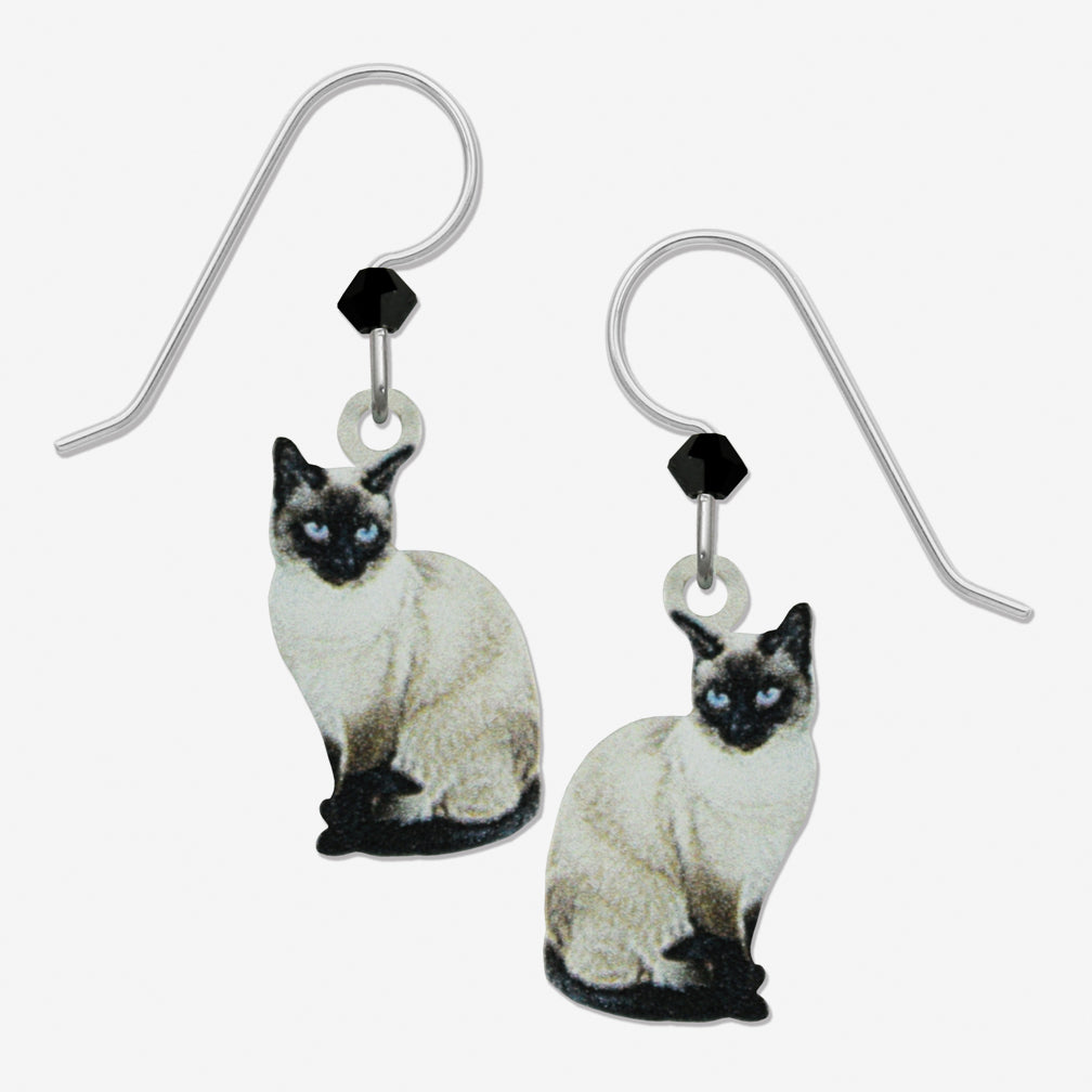 Sienna Sky Earrings: Siamese Cat