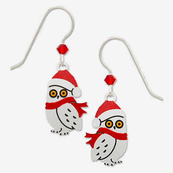 Sienna Sky Earrings: Owl with Scarf and Santa Hat