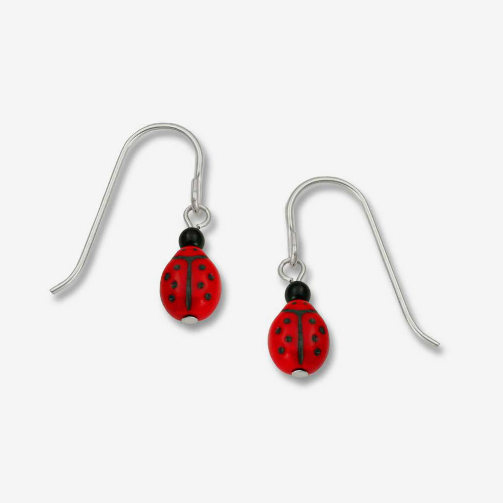 Sienna Sky Earrings: Red Glass Ladybug