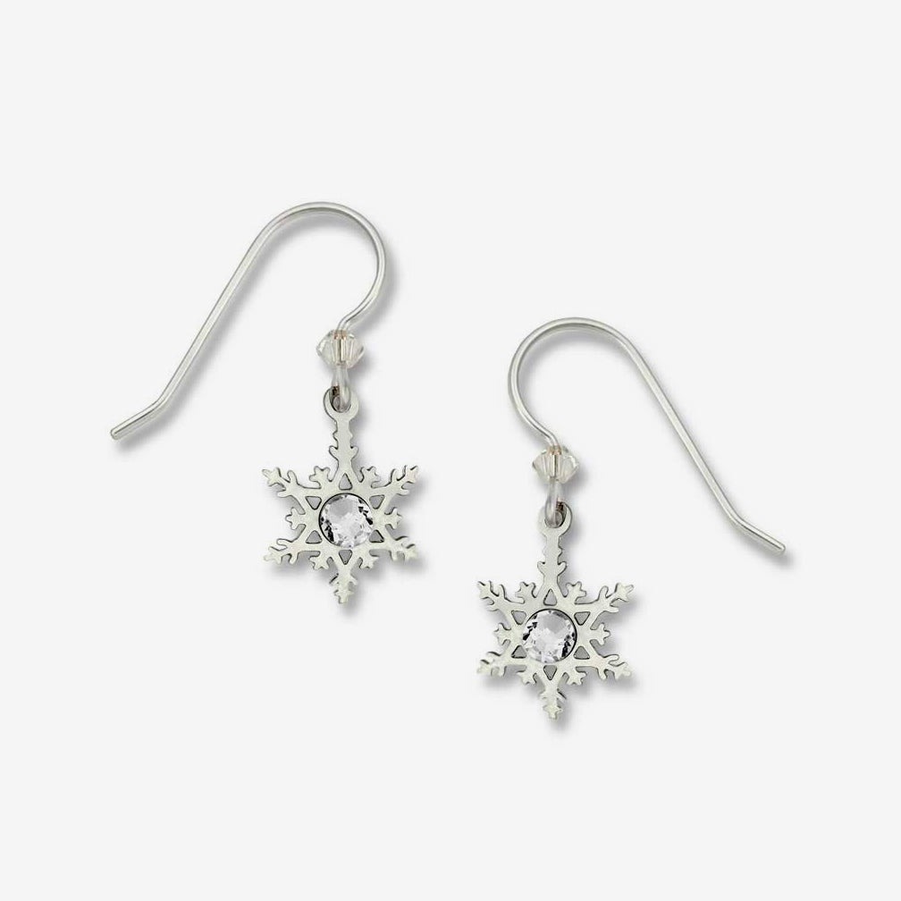 Sienna Sky Earrings: Filigree Snowflake with Crystal