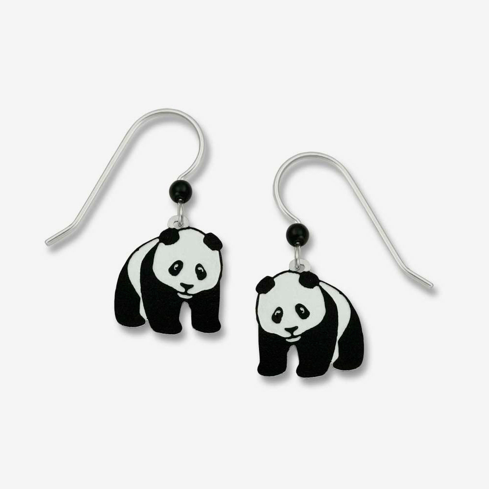 Sienna Sky Earrings: Panda Bear Hand-Painted