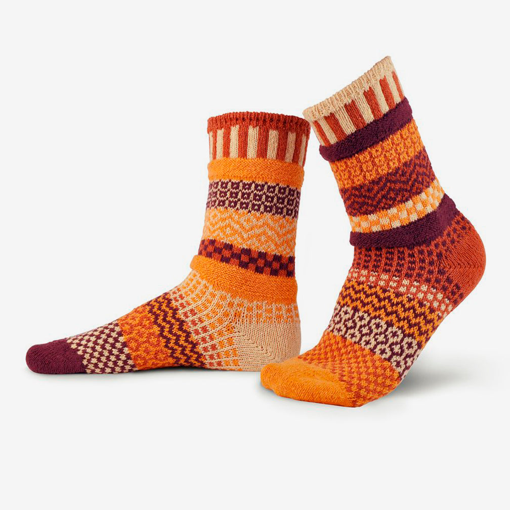 Solmate Socks: Adult Crew Socks: Pumpkin Pie