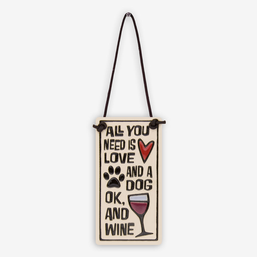 Spooner Creek: Wine Tag Tiles: Love/Dog/Wine