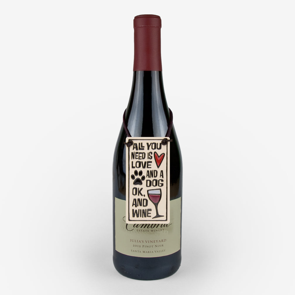 Spooner Creek: Wine Tag Tiles: Love/Dog/Wine