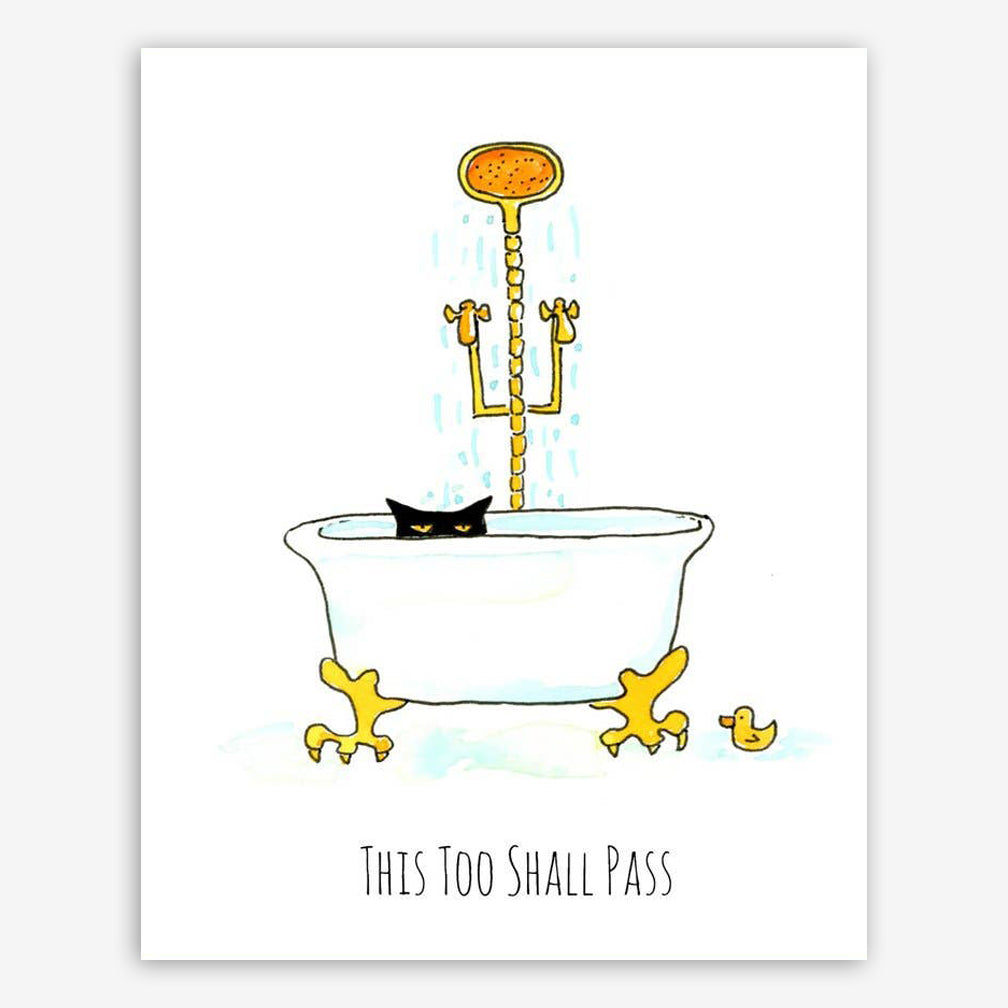 SquidCat, Ink Art Print: This Too Shall Pass