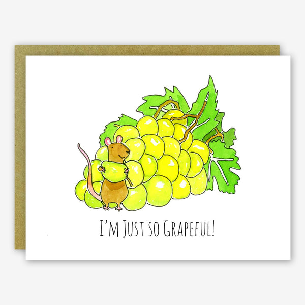 SquidCat, Ink Thank You Card: Grapeful