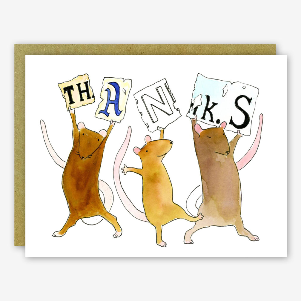 SquidCat, Ink Thank You Card: Thanks Rats