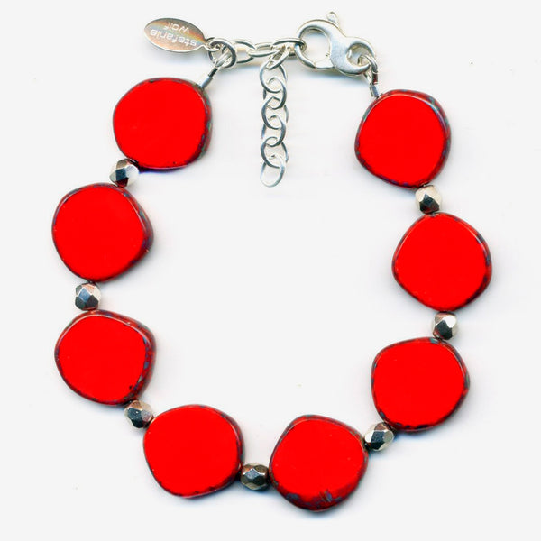 Stefanie Wolf Designs: Bracelet: Full Circle, Small Red