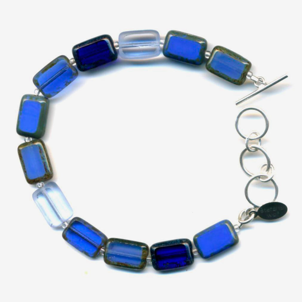 Stefanie Wolf Designs: Bracelet: 1-Strand Trilogy, True Blue Mix