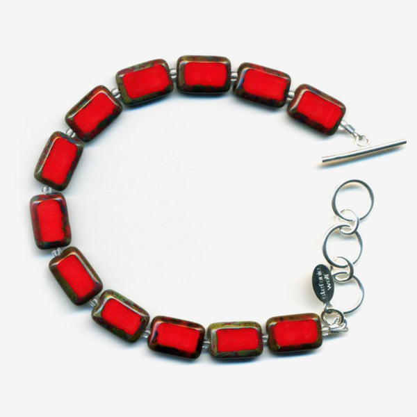 Stefanie Wolf Designs: Bracelet: Trilogy, 1-Strand Red