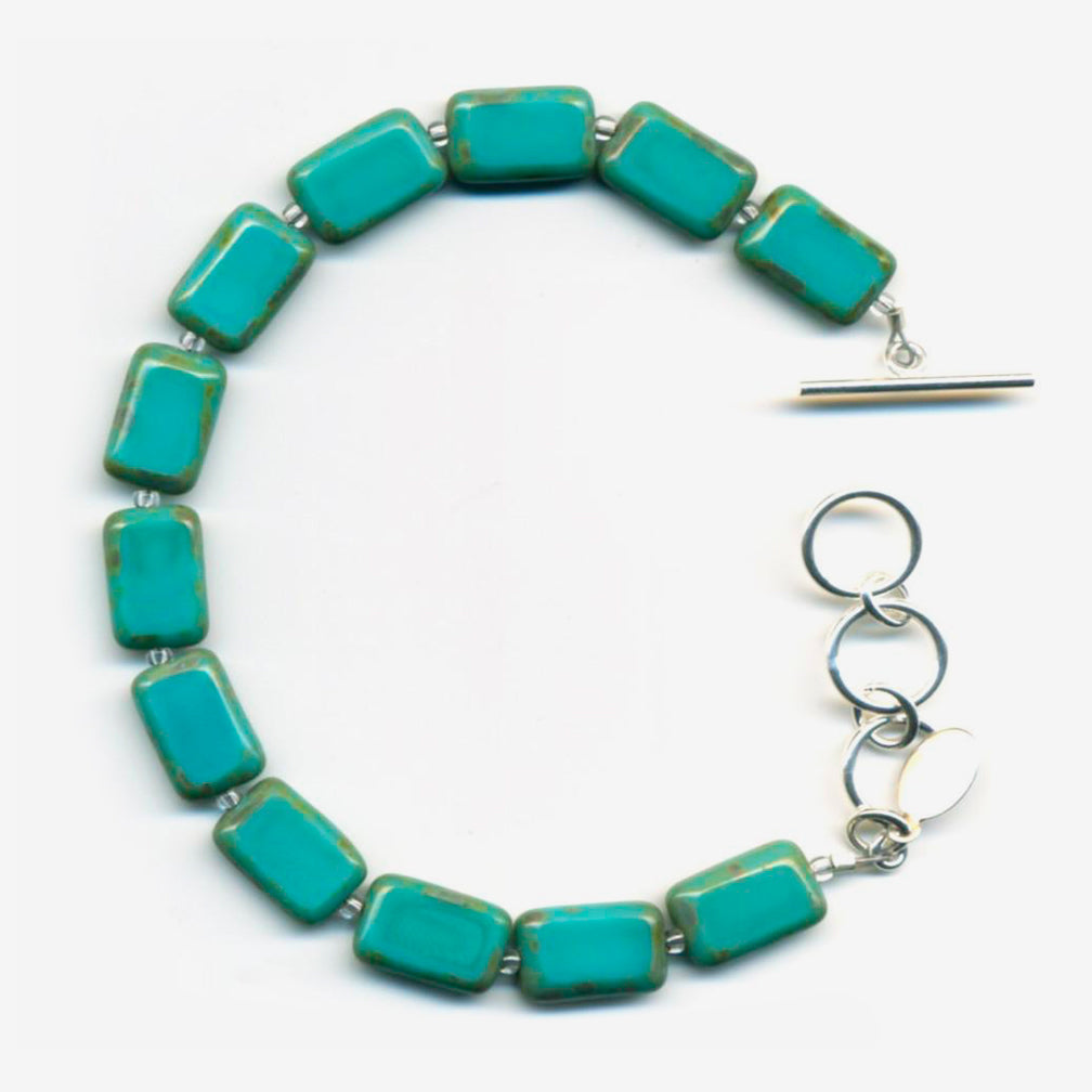 Stefanie Wolf Designs: Bracelet: Trilogy, 1-Strand Turquoise