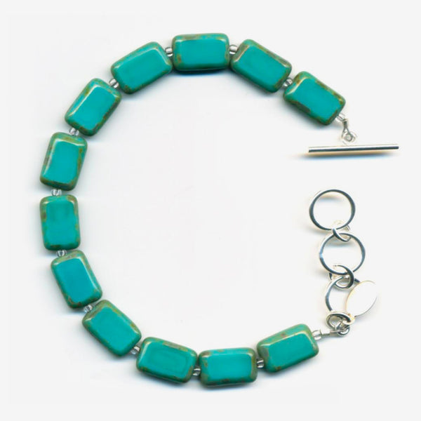 Stefanie Wolf Designs: Bracelet: Trilogy, 1-Strand Turquoise