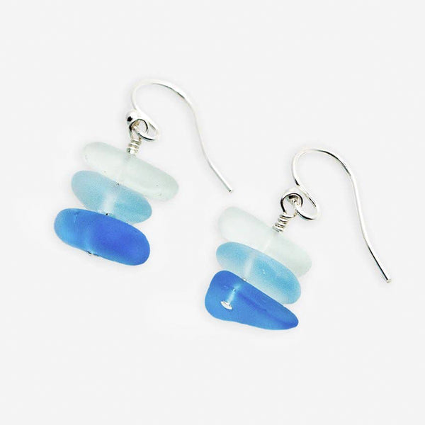 Stefanie Wolf Designs: Earrings: Seaglass Stack, Aqua