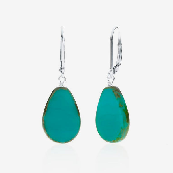 Stefanie Wolf Designs: Earrings: Full Circle, Teardrop Turquoise