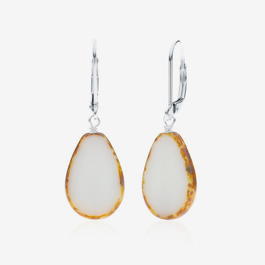 Stefanie Wolf Designs: Earrings: Full Circle, Teardrop White