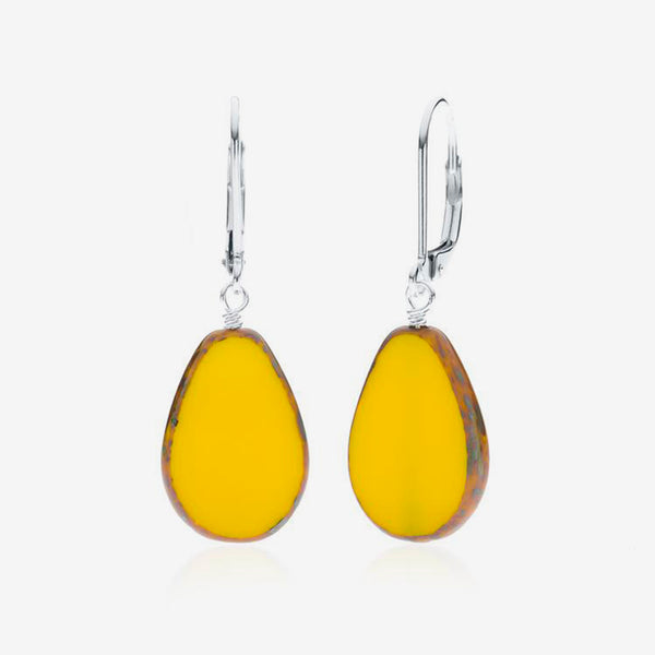 Stefanie Wolf Designs: Earrings: Full Circle, Teardrop Yellow
