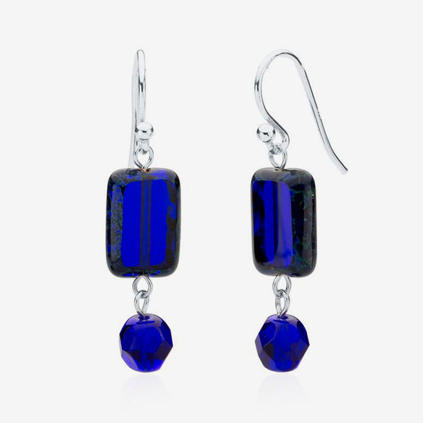 Stefanie Wolf Designs: Earrings: Trilogy, Crystal Dangle Cobalt