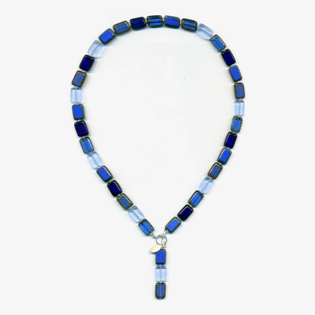 Stefanie Wolf Designs: Necklace: Trilogy, 18" True Blue Mix