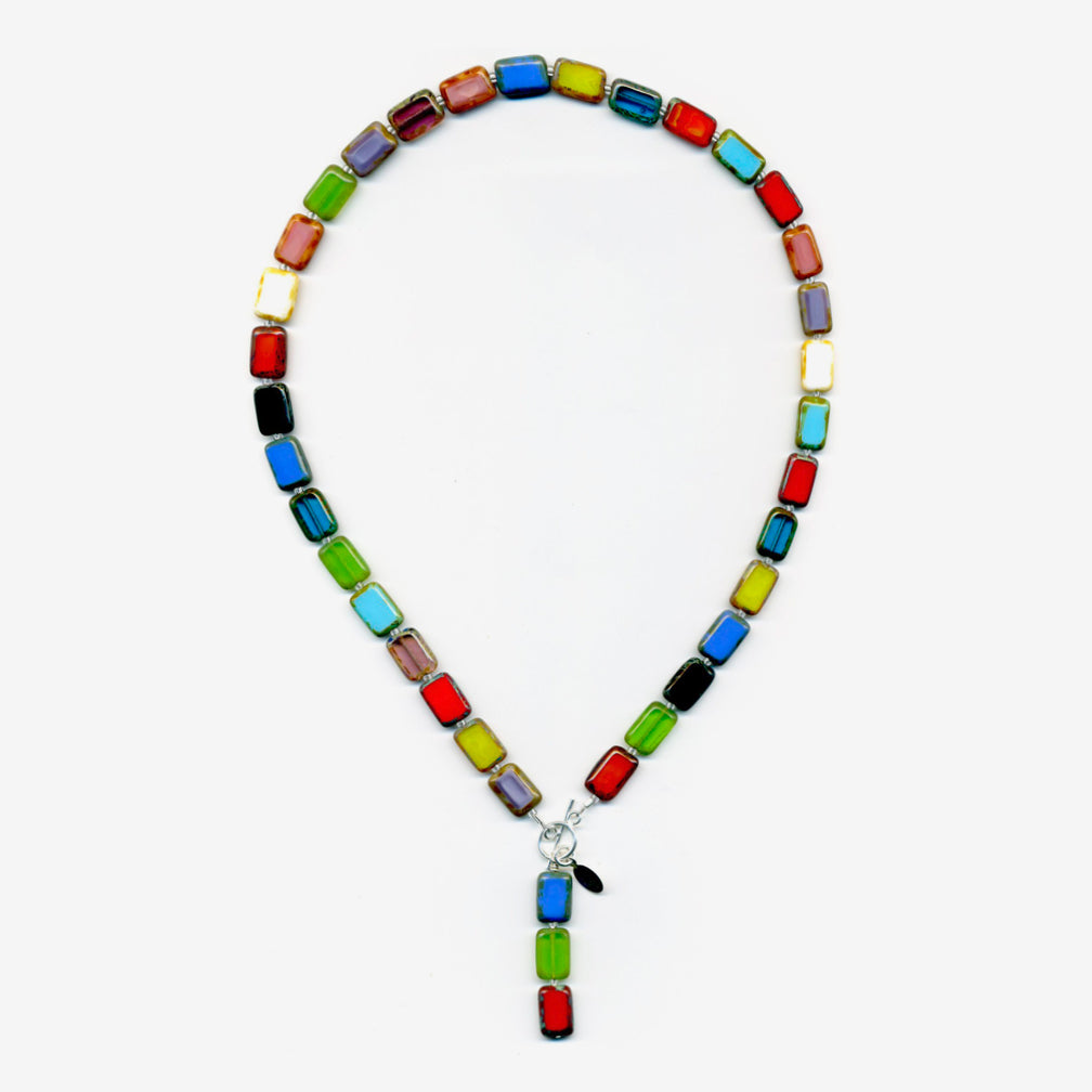 Stefanie Wolf Designs: Necklace: Trilogy, 18" Rainbow Mix