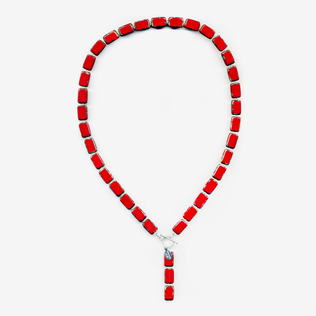 Stefanie Wolf Designs: Necklace: Trilogy, 18" Red