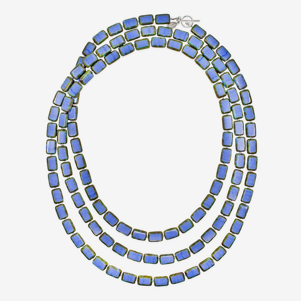 Stefanie Wolf Designs: Necklace: Trilogy, 60" Hydrangea Blue