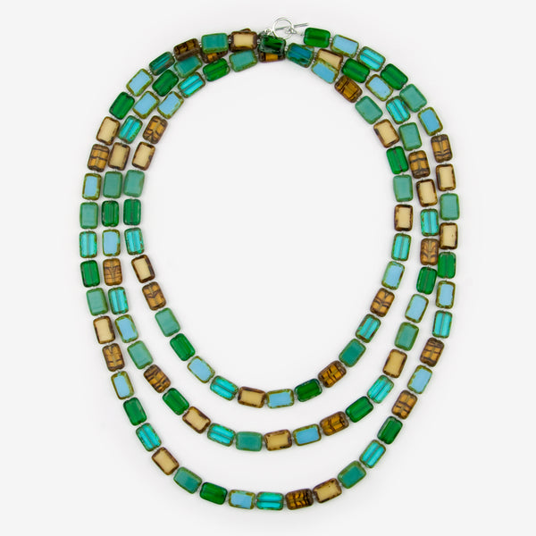 Stefanie Wolf Designs: Necklace: Trilogy, 60" Emerald Forest